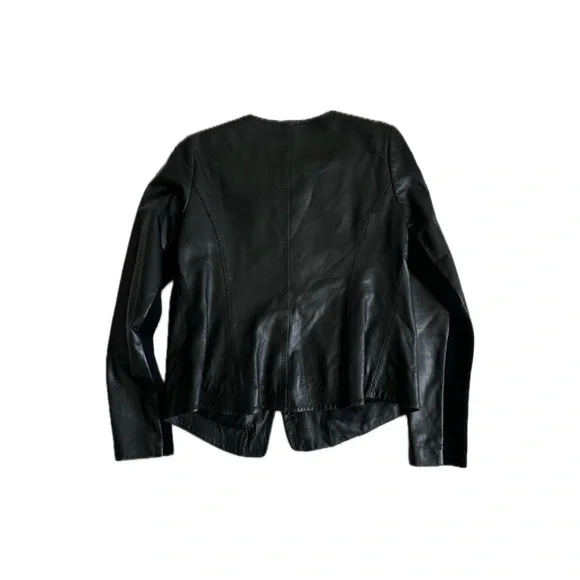 VINCE WOMEN’S LEATHER MOTO JACKET Asymmetrical Zip Fitted Size/M~ Orig. $1195 - Picture 4 of 13